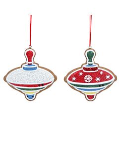Gisela Graham Gingerbread Spinning Top Decoration